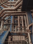 a large factory with many pipes