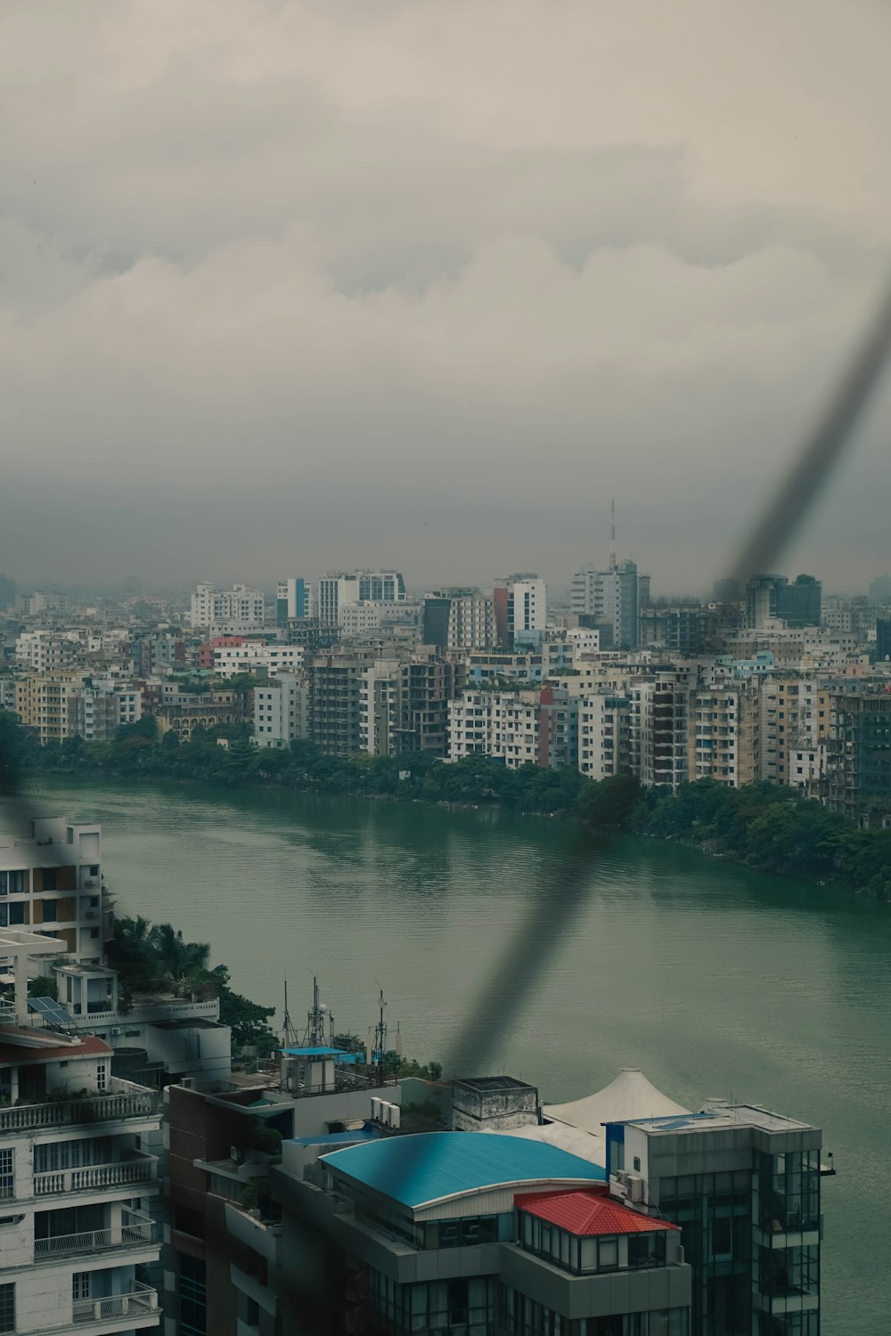 a city next to a body of water