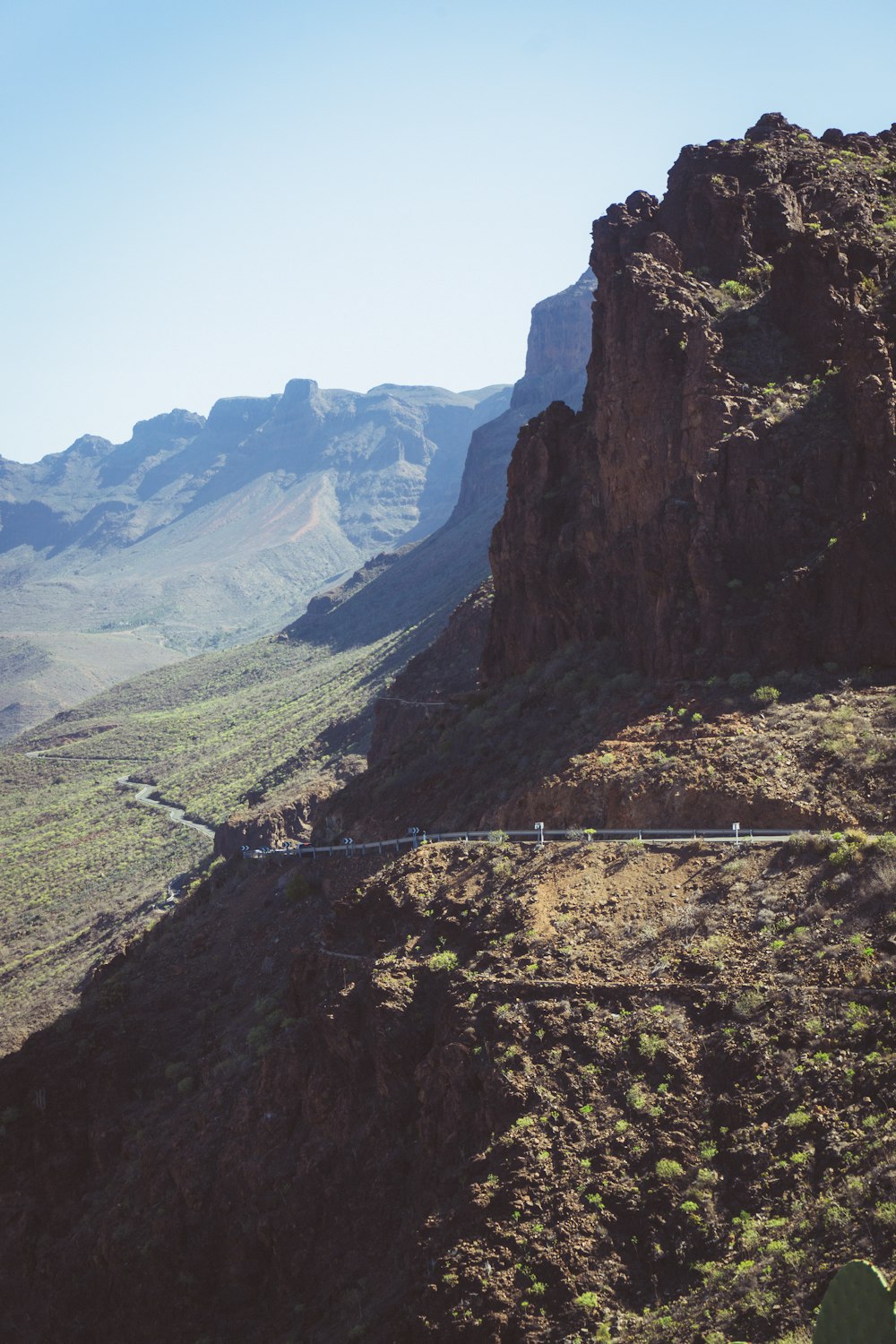 a road going through a valley
