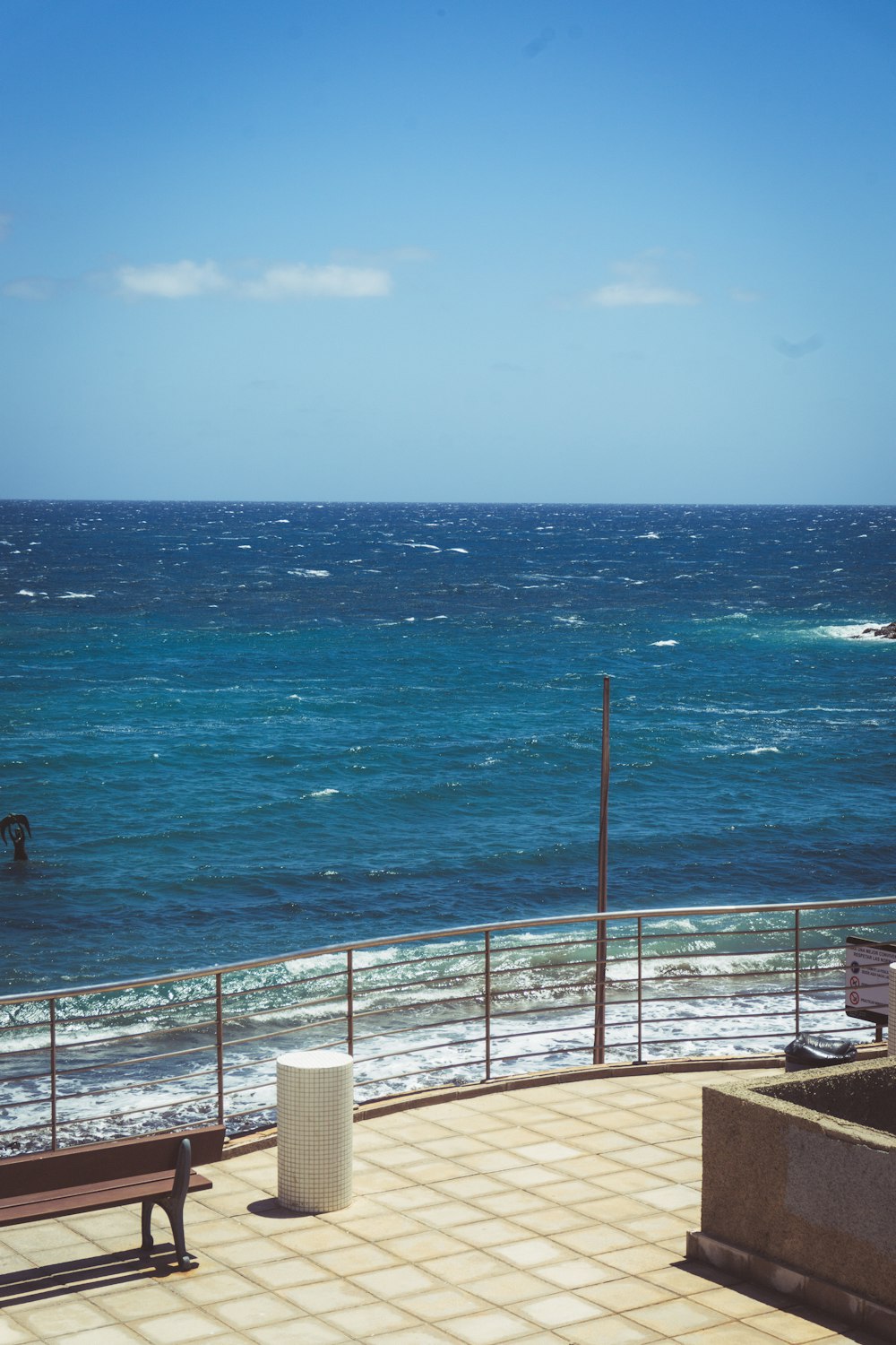 a view of the ocean from a balcony