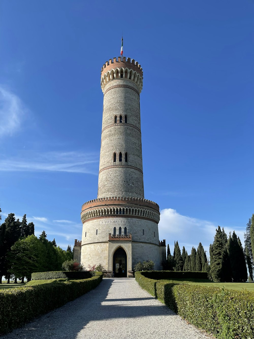 a tall white tower