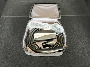 a silver and black bag