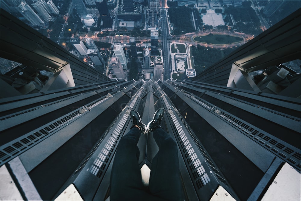 a high angle view of a city