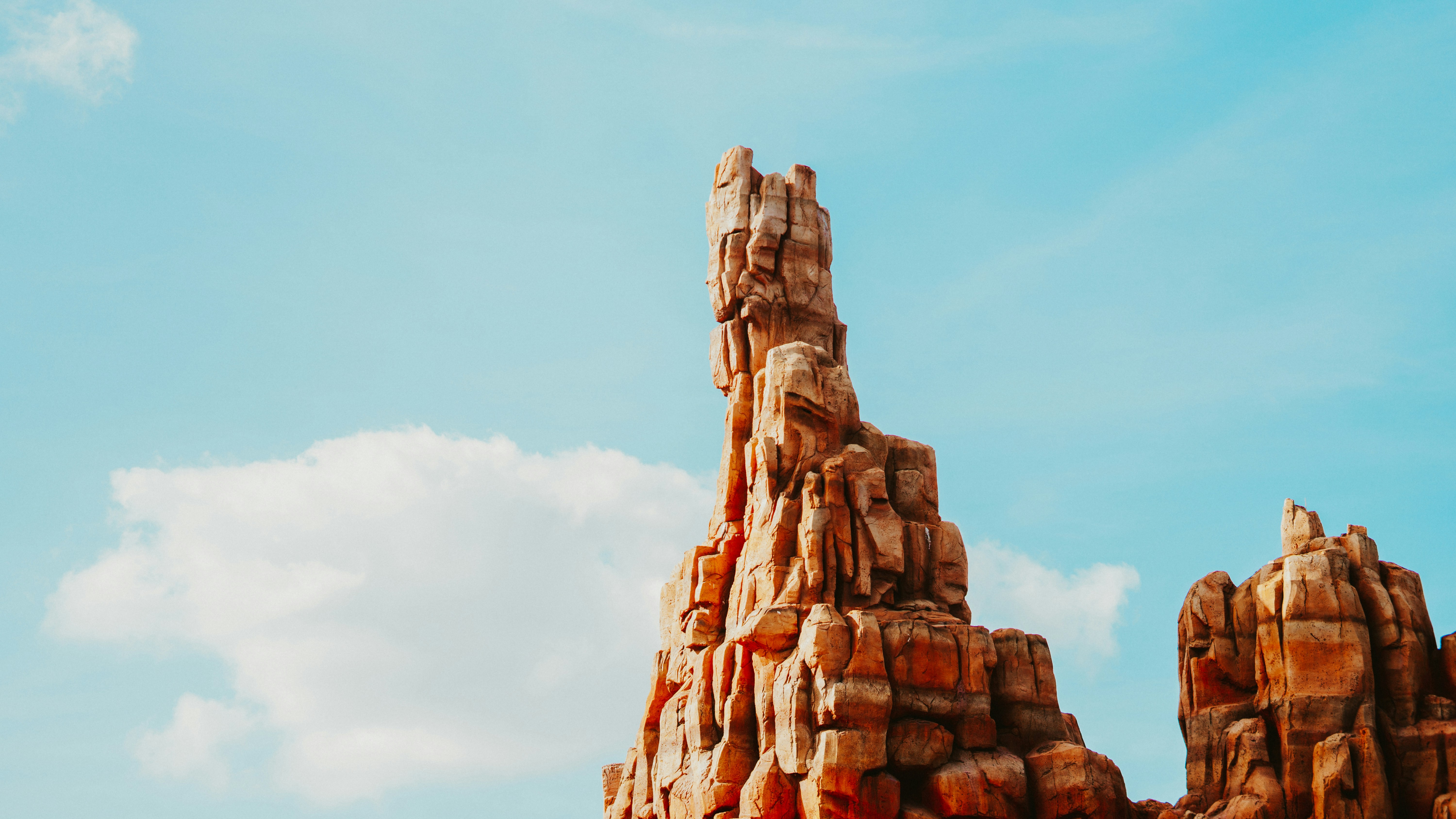 a large rock formation, 