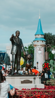 a statue of a person holding a gun