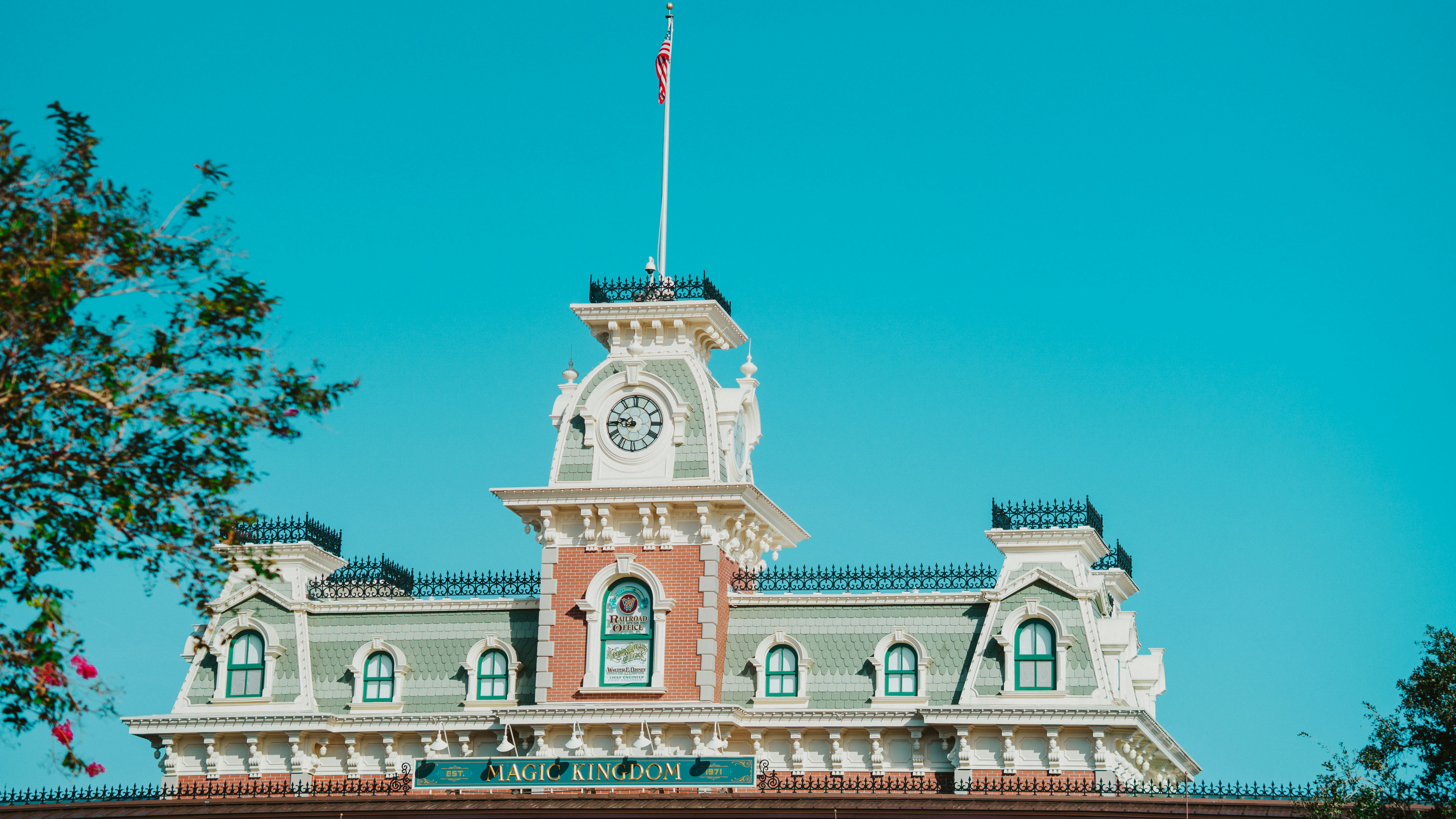 a clock tower on a building, 
