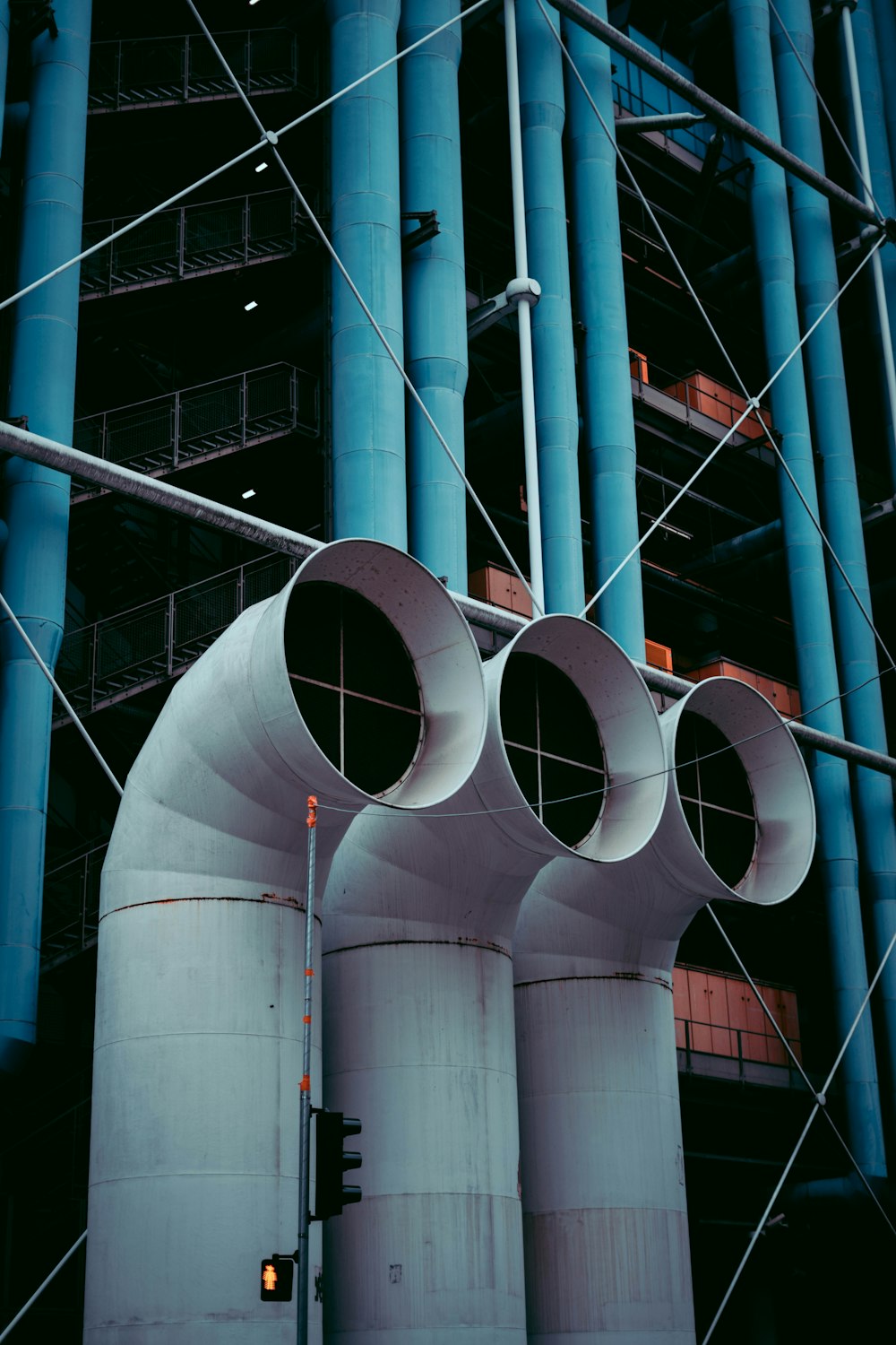 a large factory with pipes