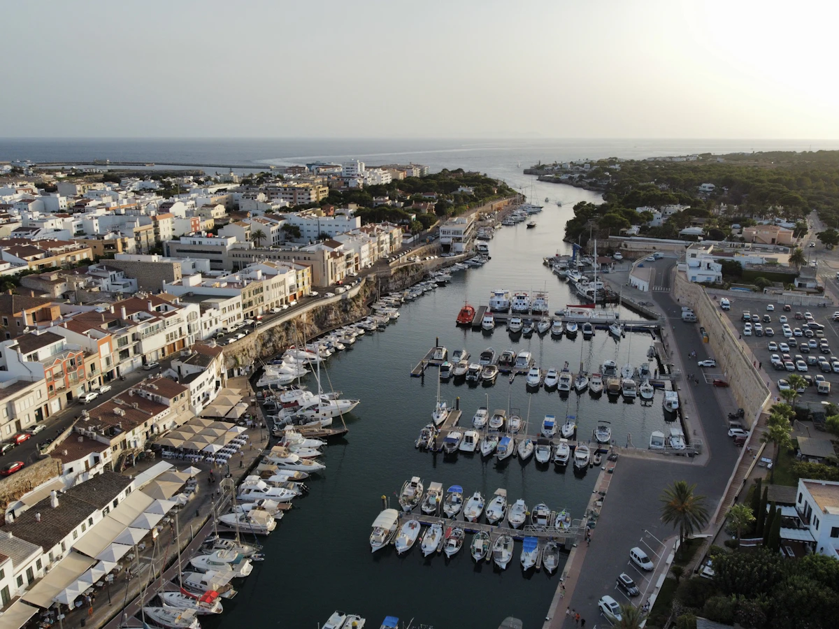 Boats in the harbour at Mahon, Menorca