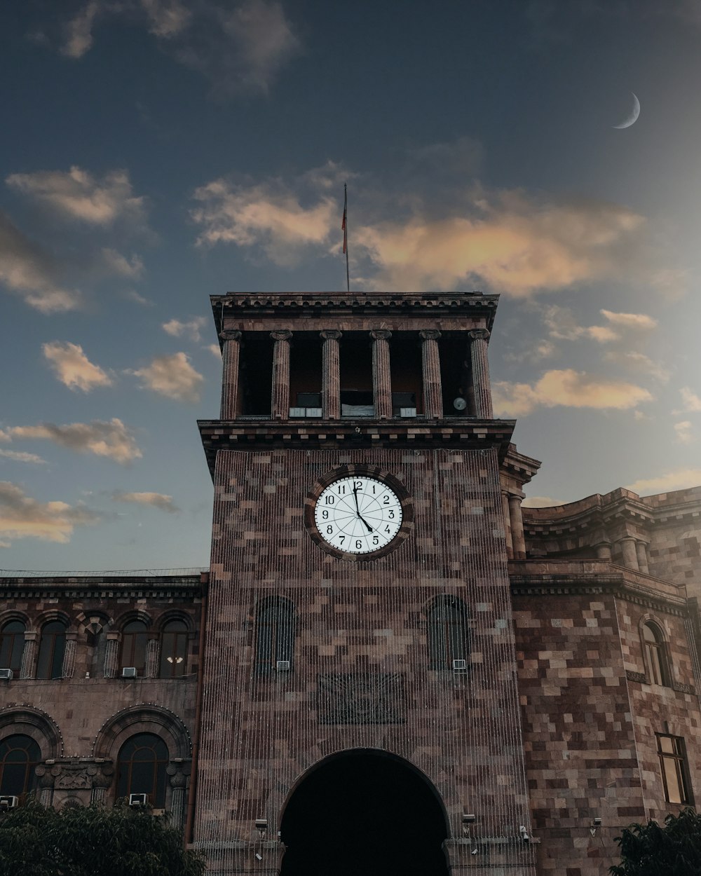 a clock on a tower