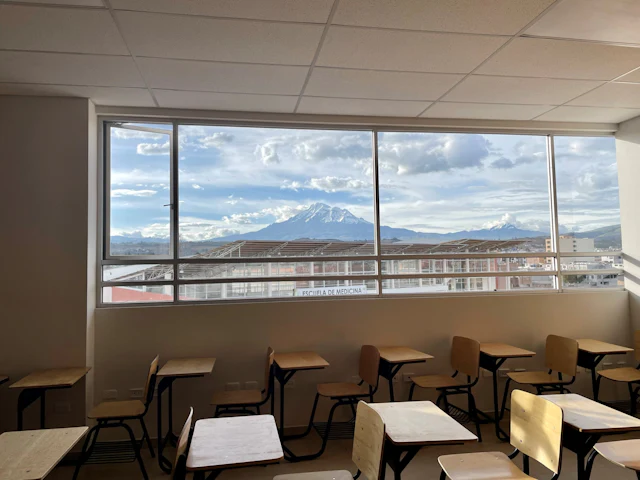 Canteen with Window Seating — commercial cafeteria & pantry interior design