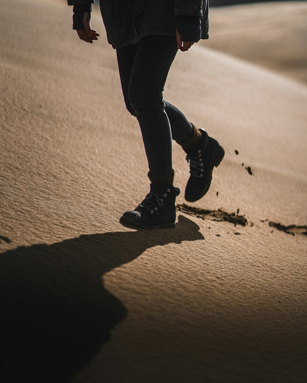 a person walking on a road