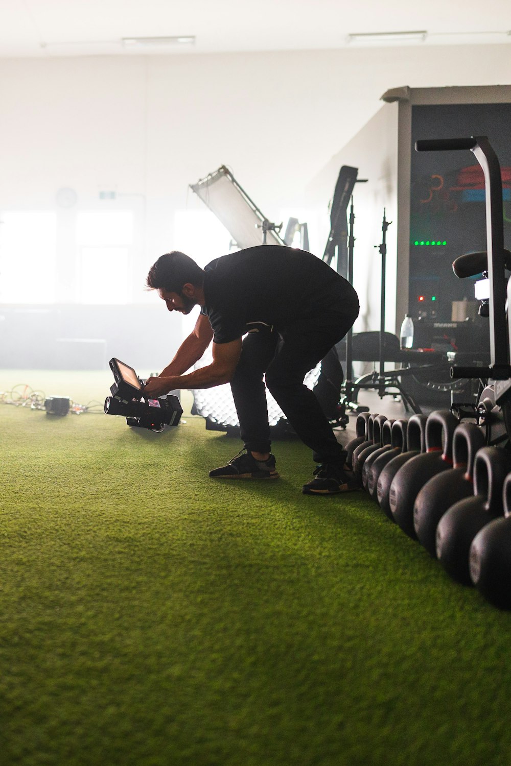 a man working on a machine