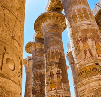 a group of ancient pillars
