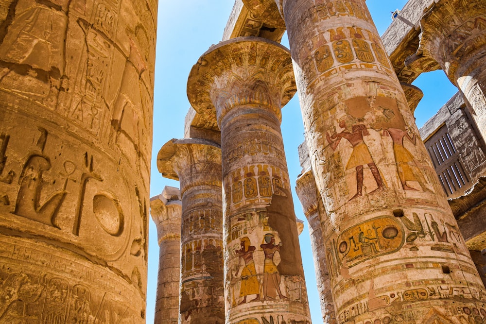 a group of ancient pillars
