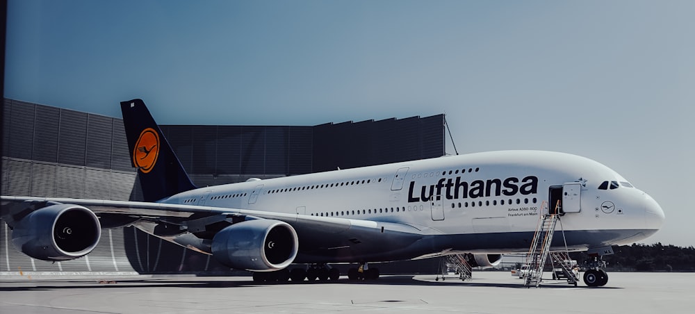 a large airplane on the runway