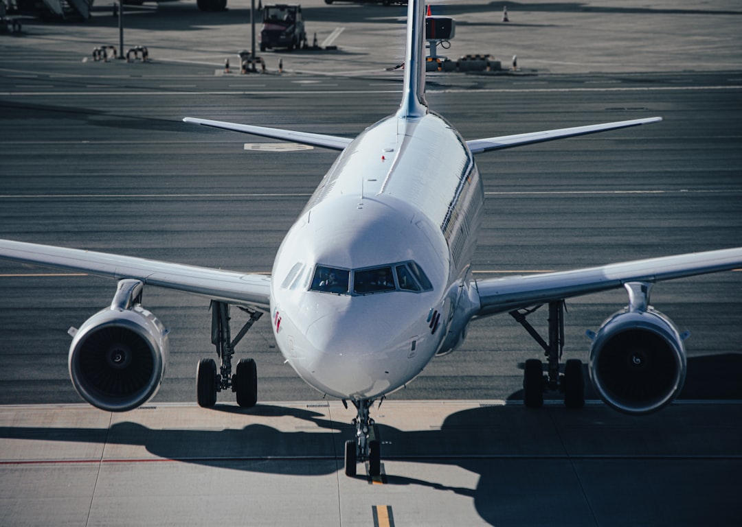 a large airplane on the runway, Eurowings A319 taxiing into the ramp
