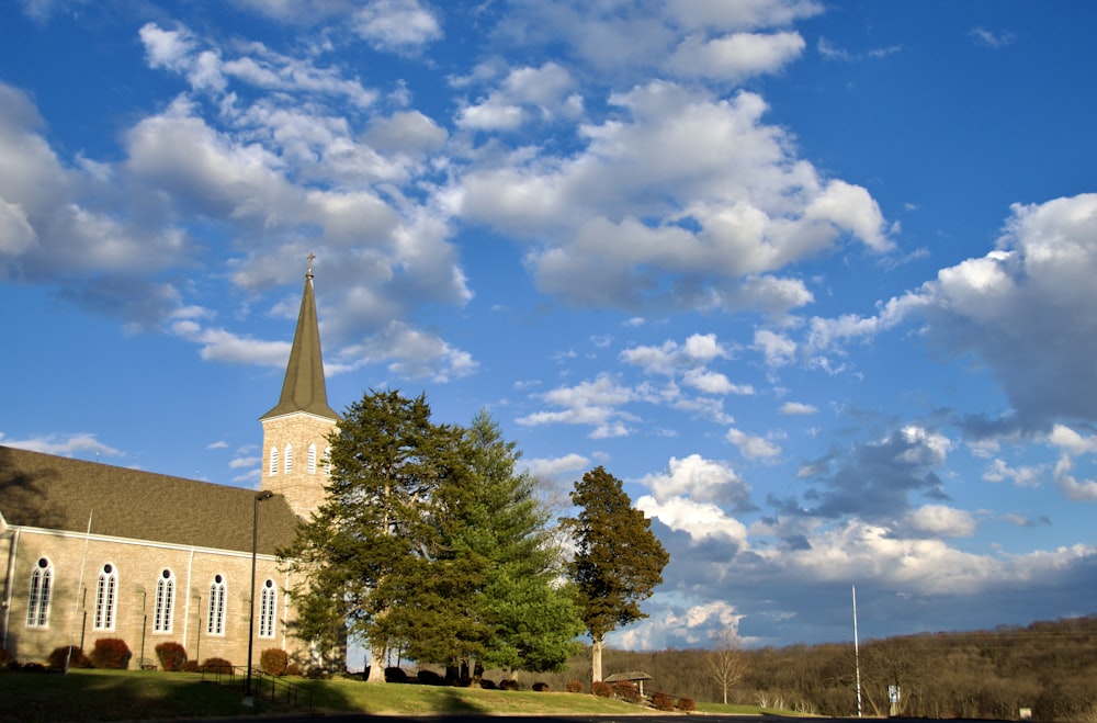 a church with a steeple