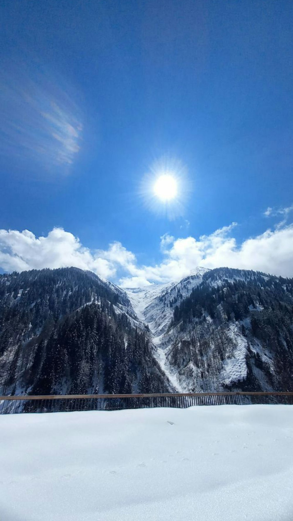 a snowy mountain range