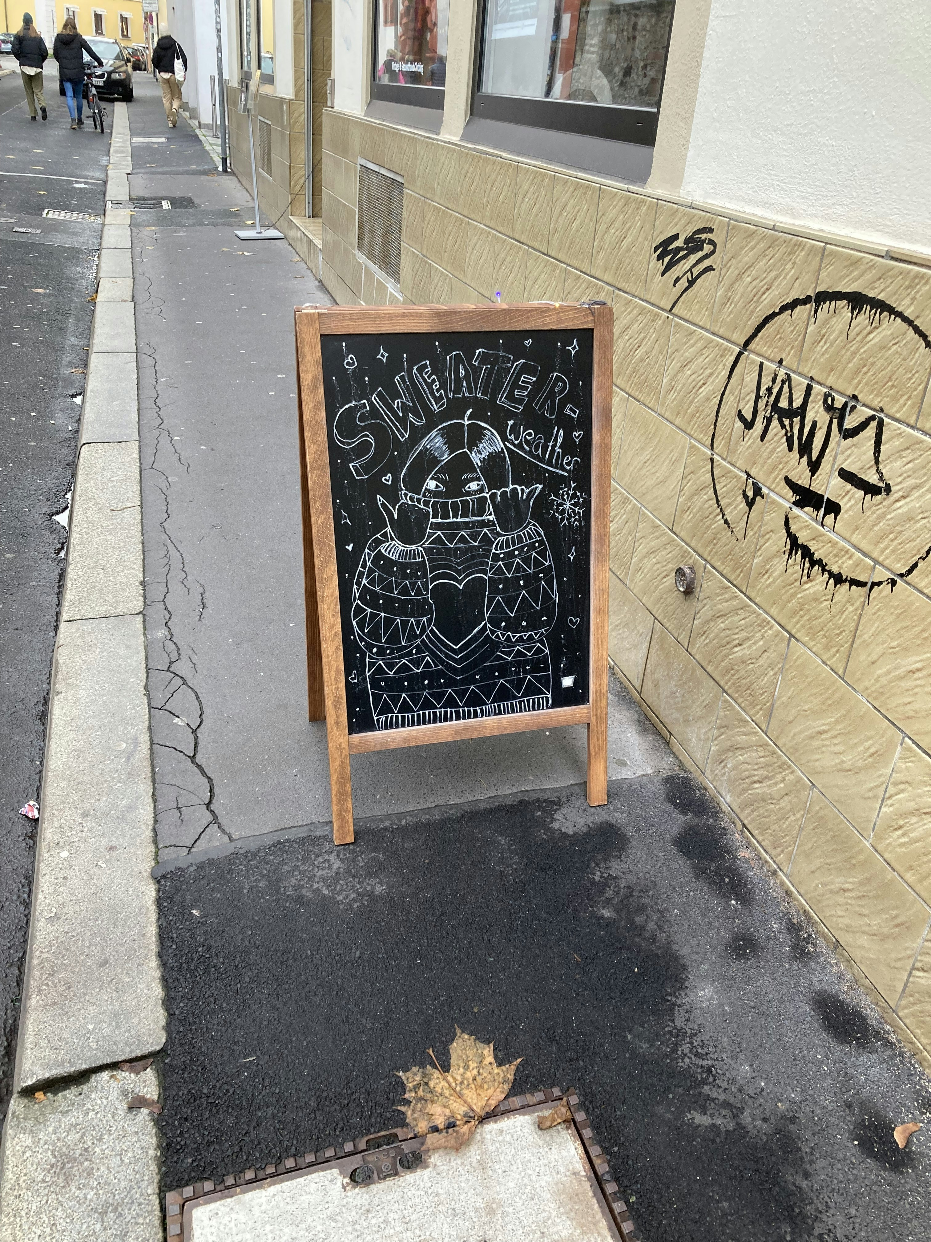 Seasonal chalkboard sign 