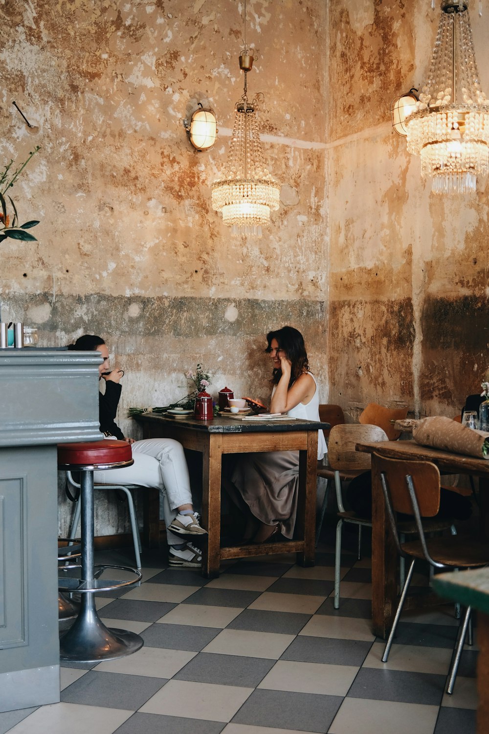 a person sitting at a table