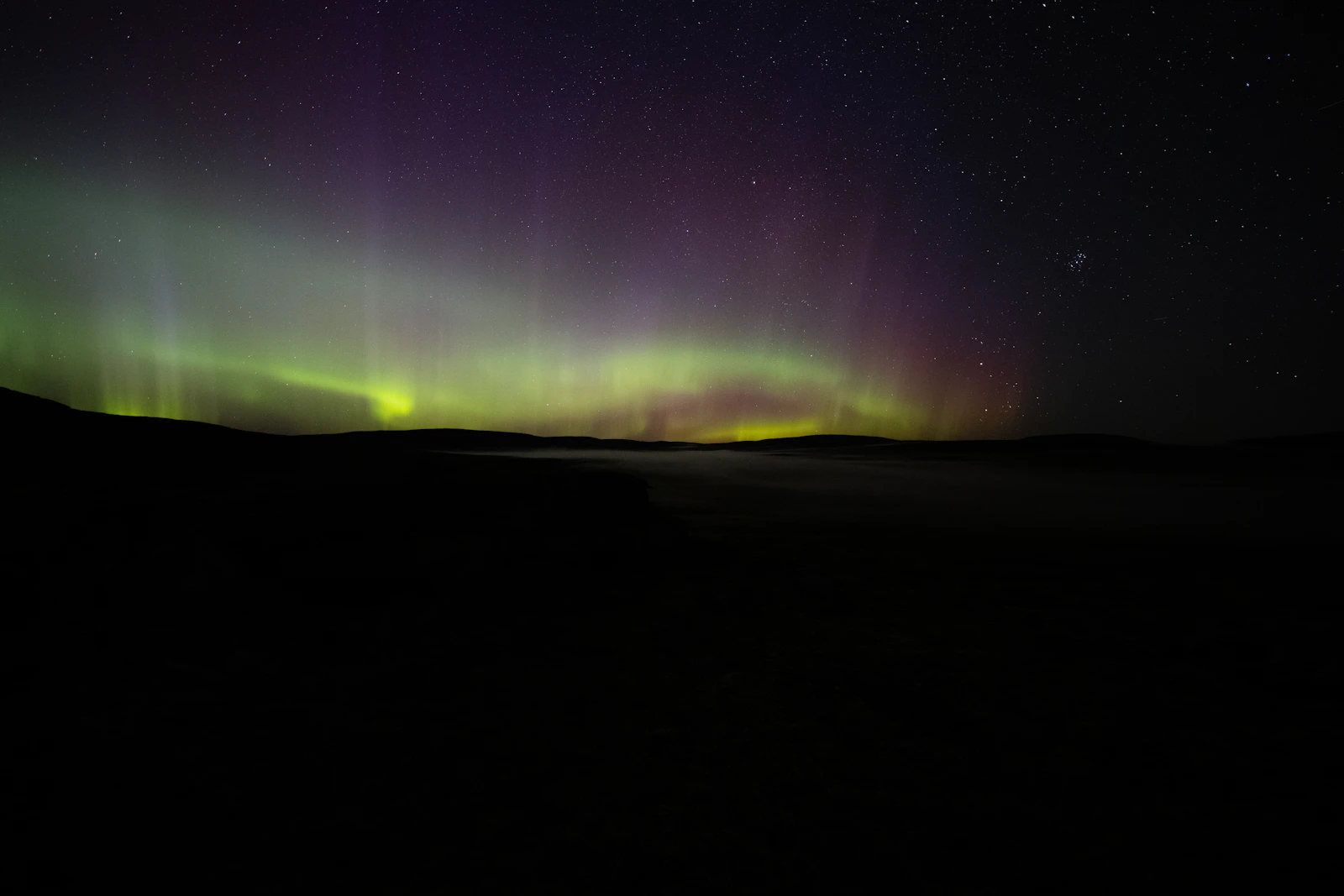 Aurora borealis in the night sky
