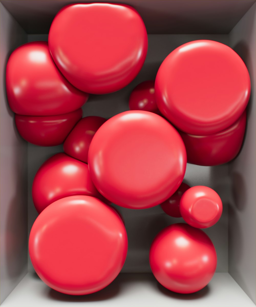a group of red balloons