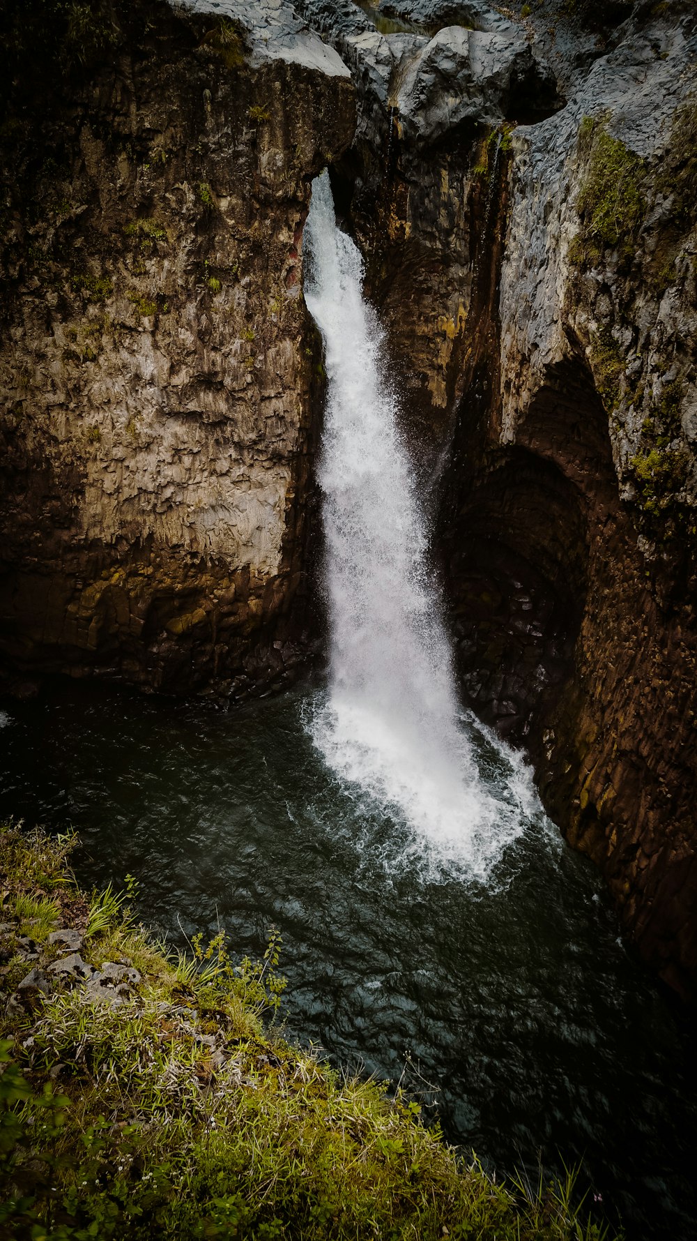 a waterfall over rocks