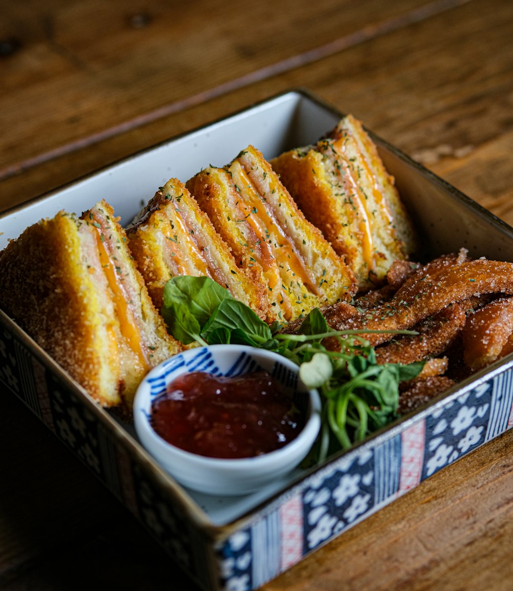 a tray of food