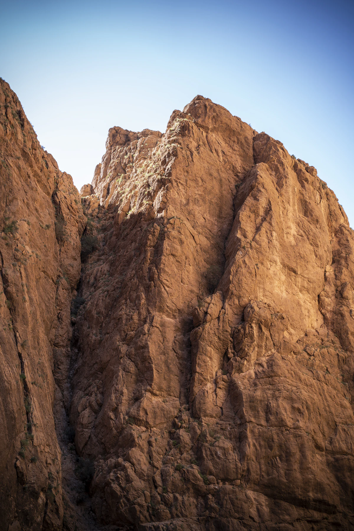 Rock formations and sunrise colours in Morocco's Dades Gorge