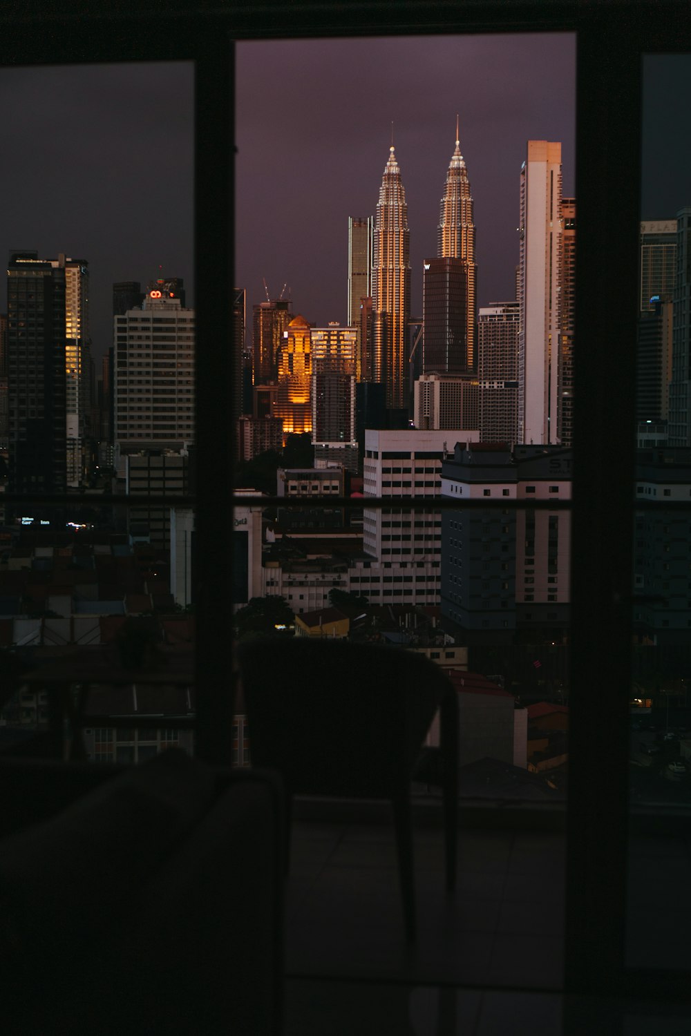 a view of a city from a window