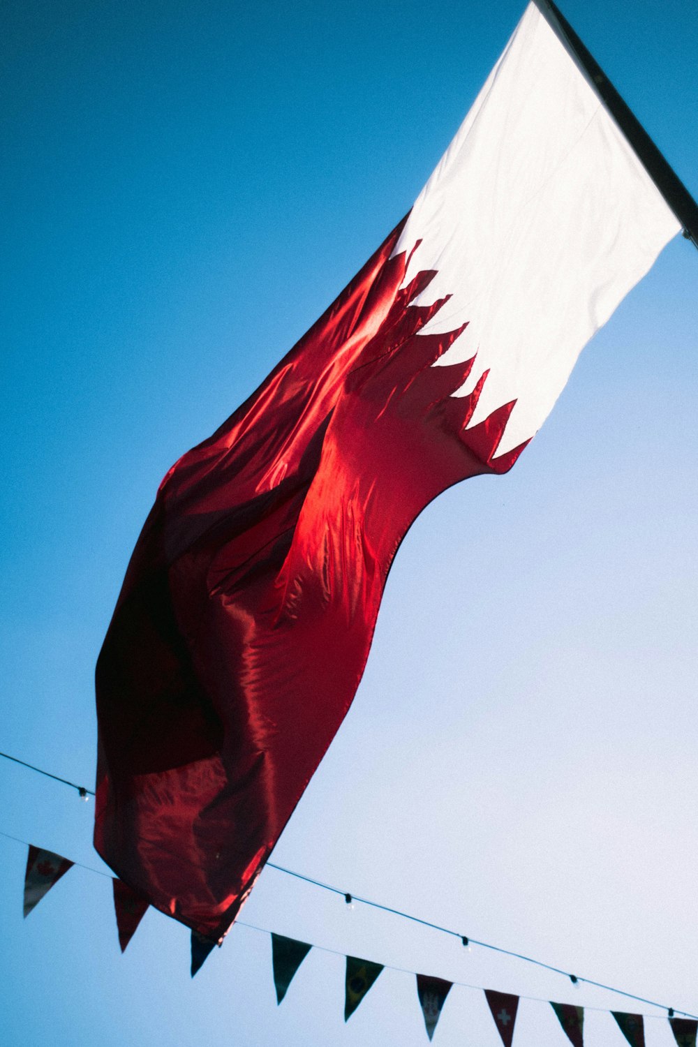 a flag flying in the air