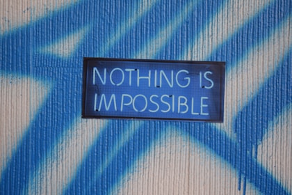 a blue sign on a blue background