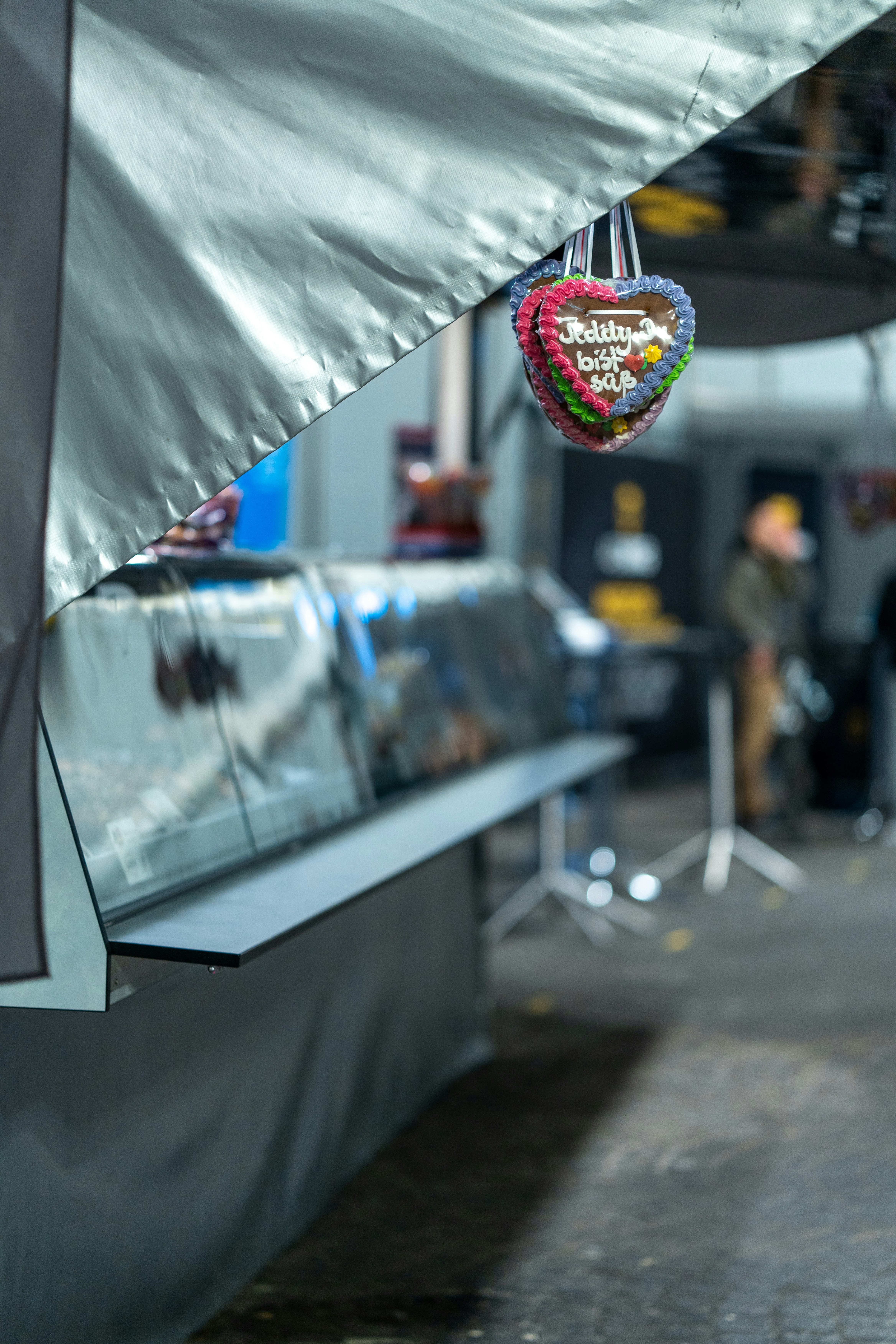 a colorful ball from a ceiling