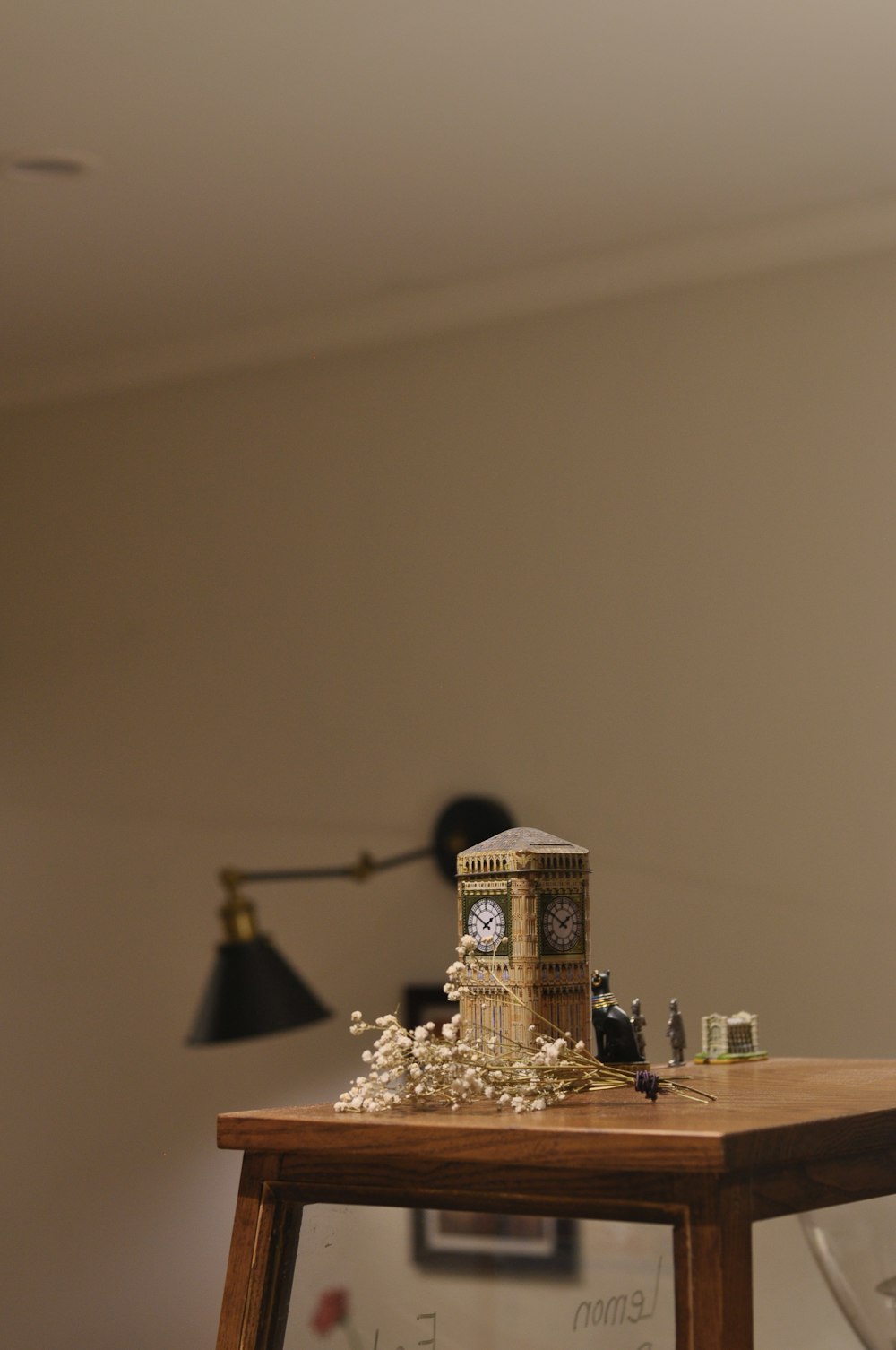 a clock on a table