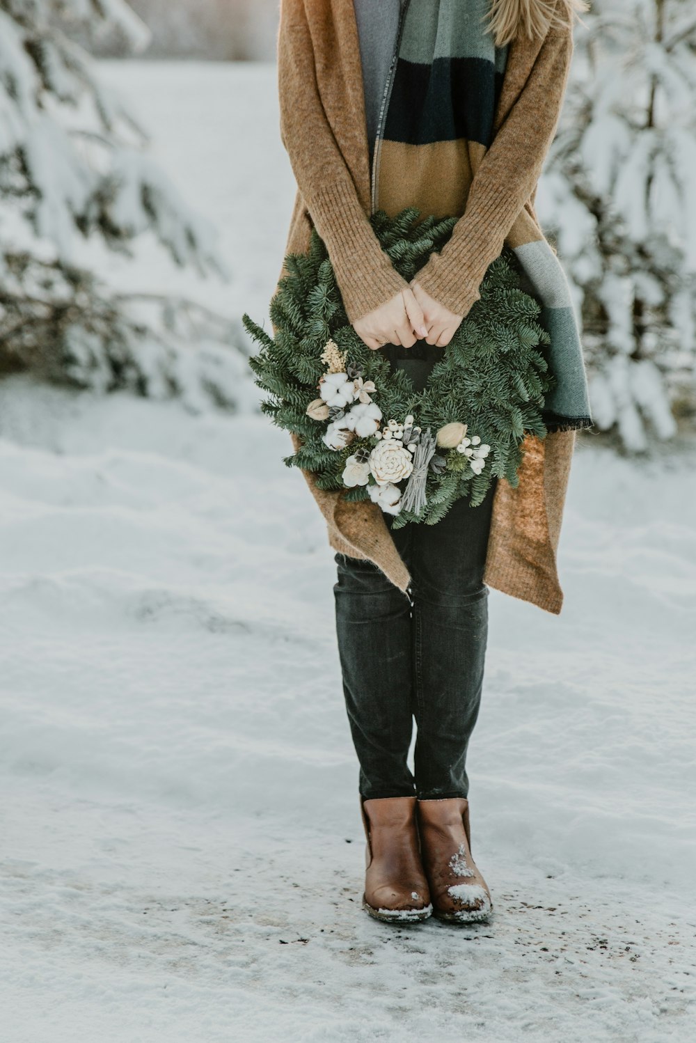 a person holding a bouquet of flowers