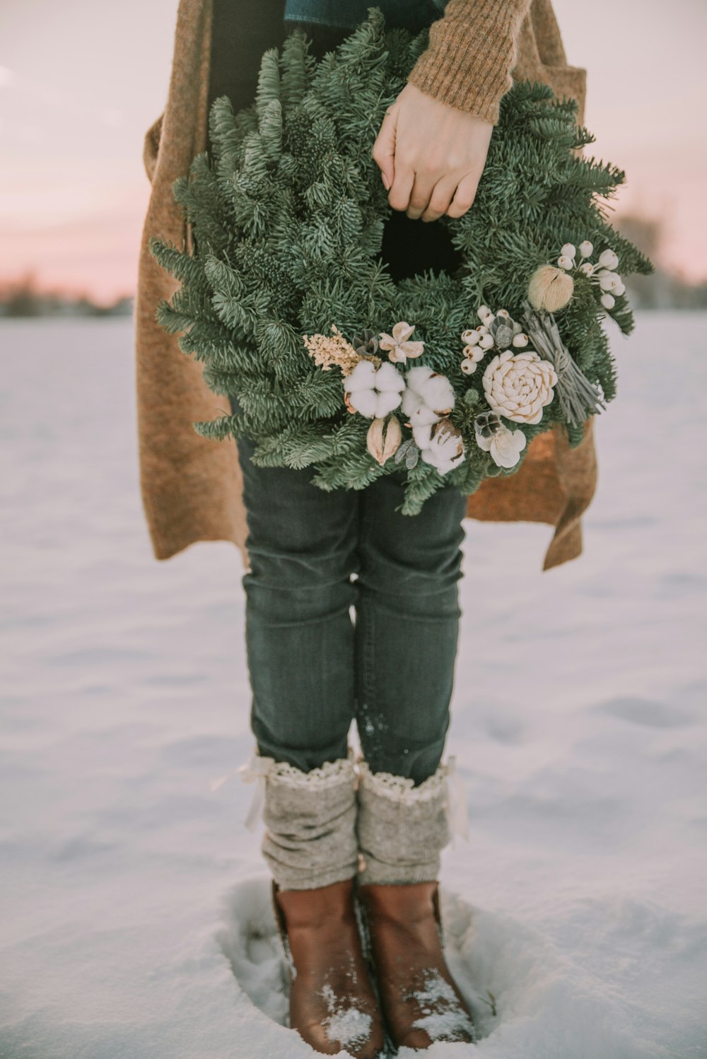 a person holding flowers