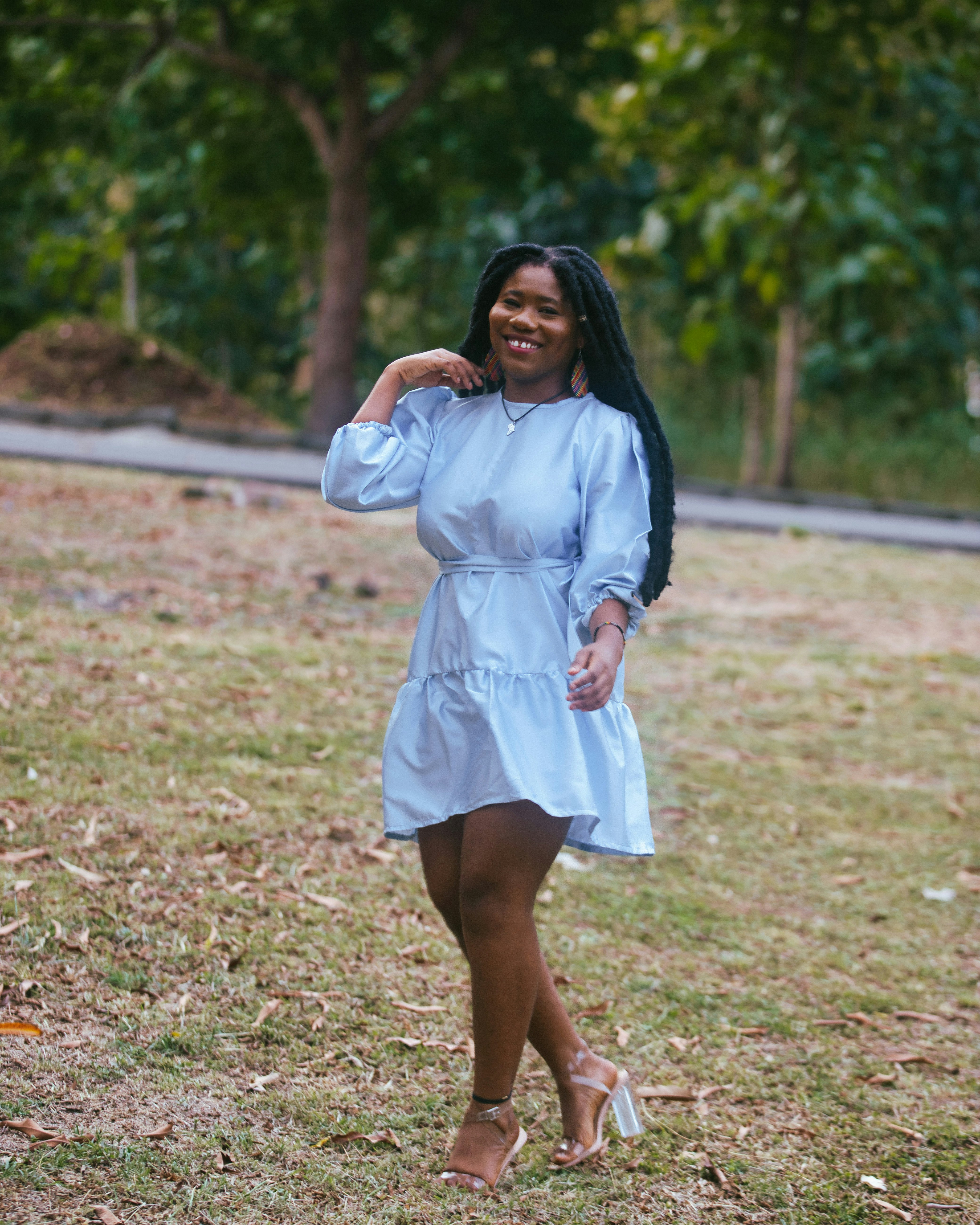 Portrait of Latoya Simmons, woman smiling outdoors