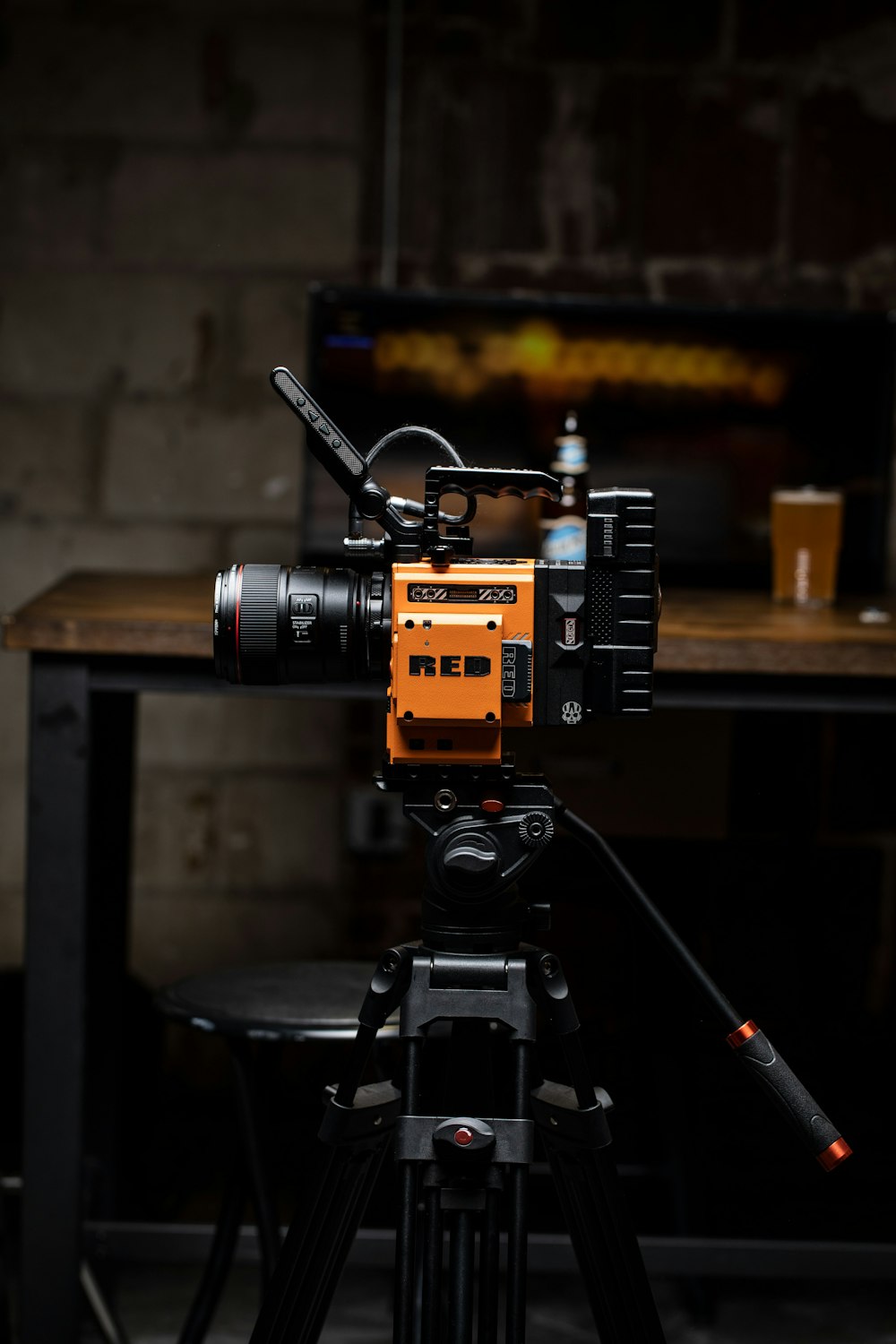 a camera on a stand