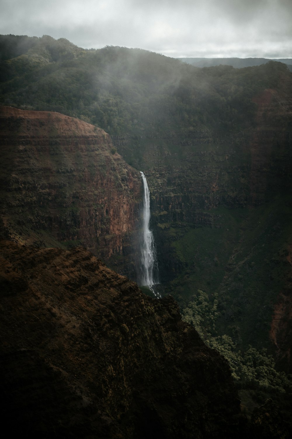 a waterfall in a forest