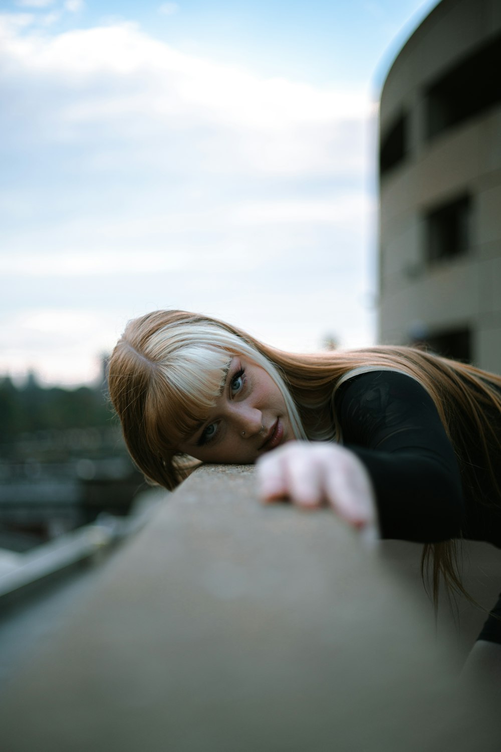 a person leaning on a wall