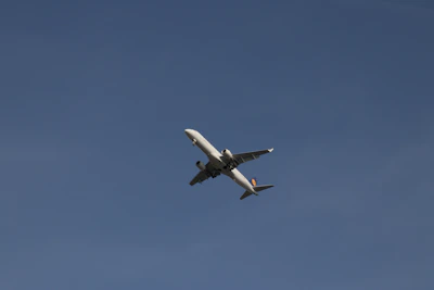 High-resolution image of a Boeing passenger aircraft flying against a clear blue sky.