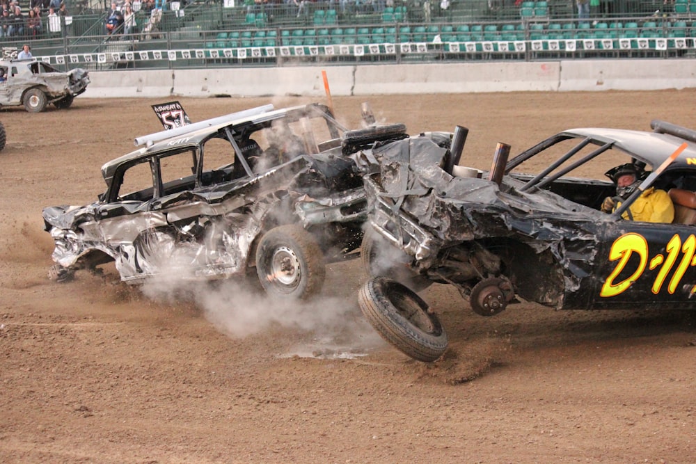 a car with smoke coming out of it