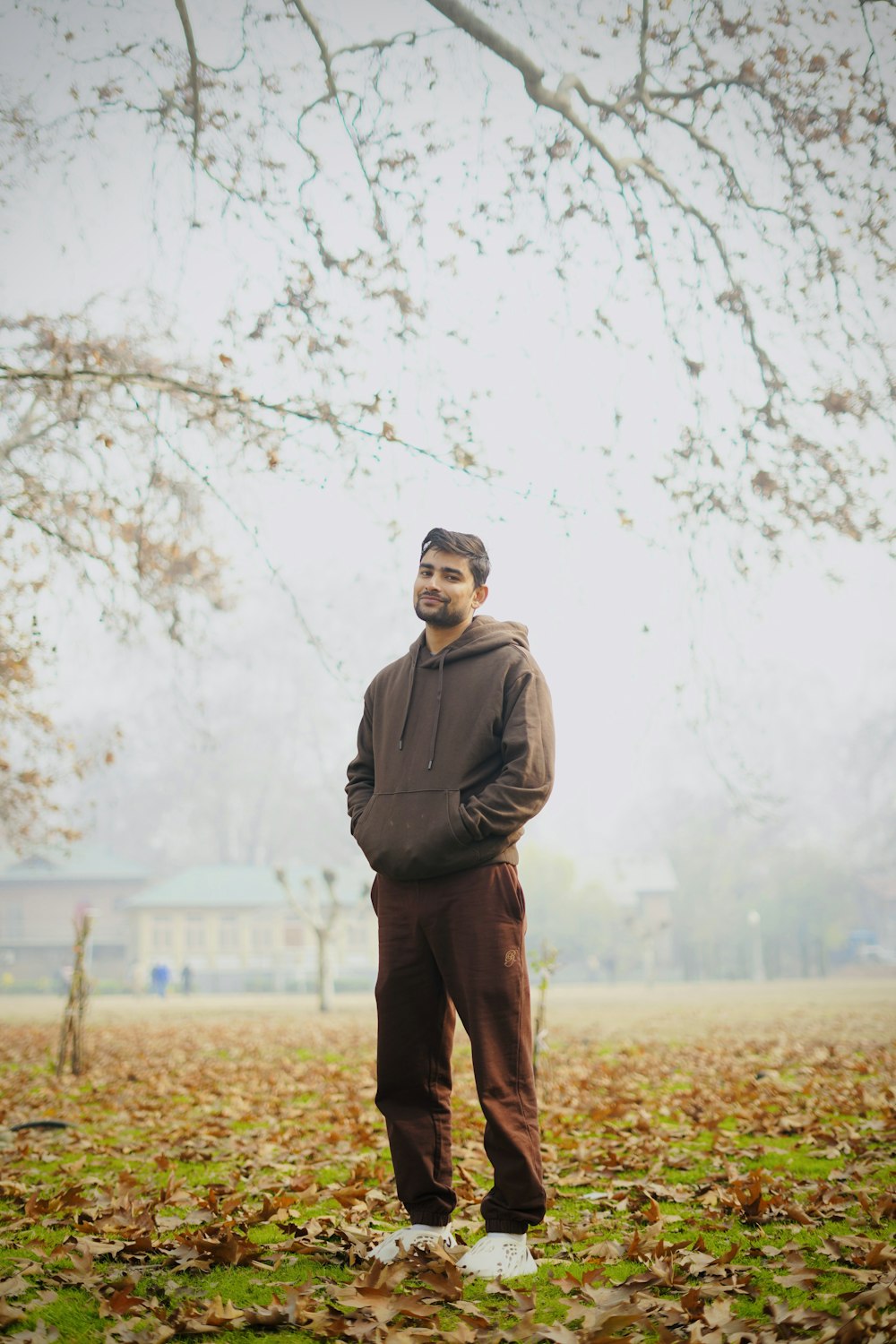 a man standing in a field