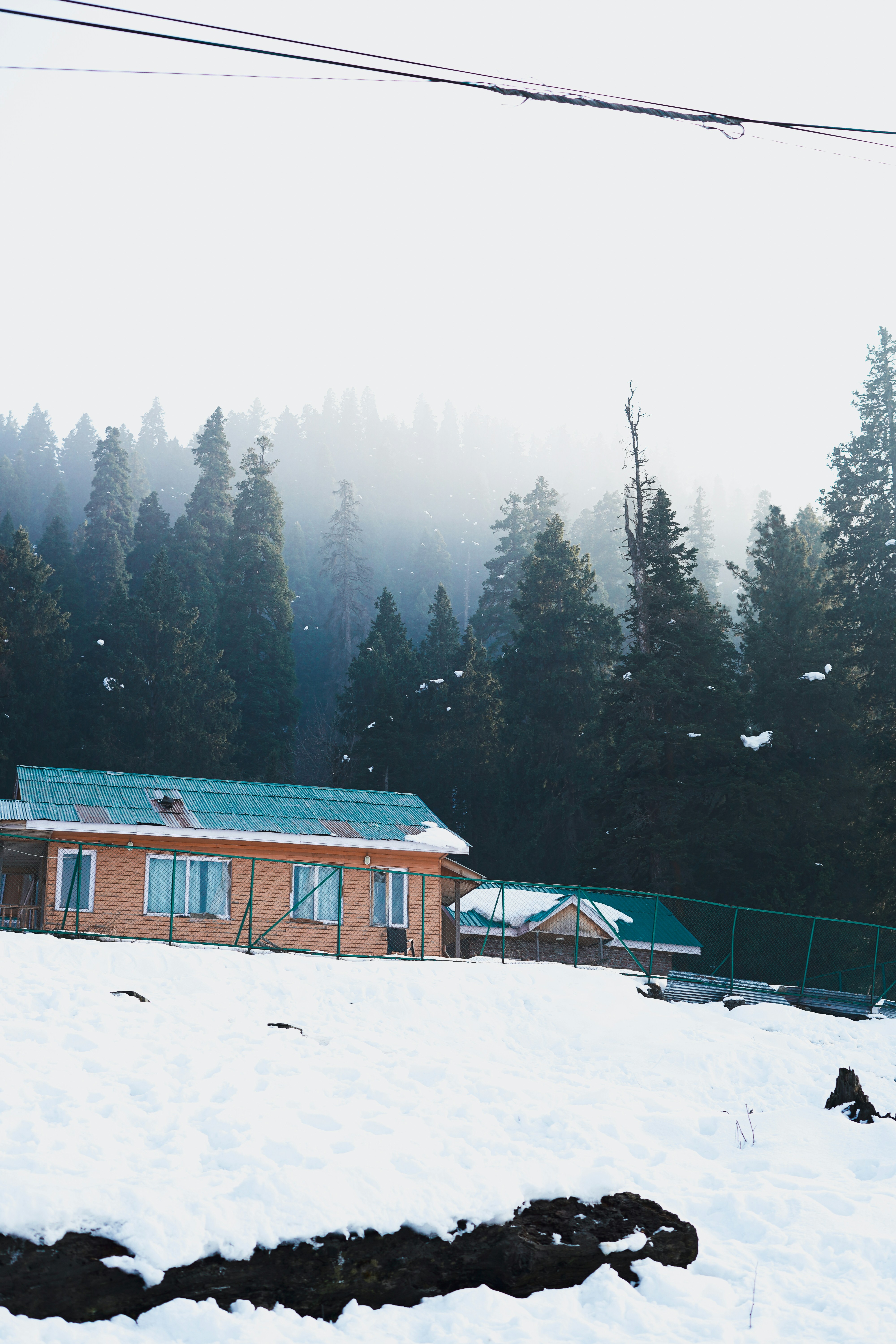 a house in the snow
