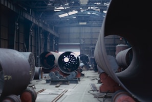 a large factory with large pipes