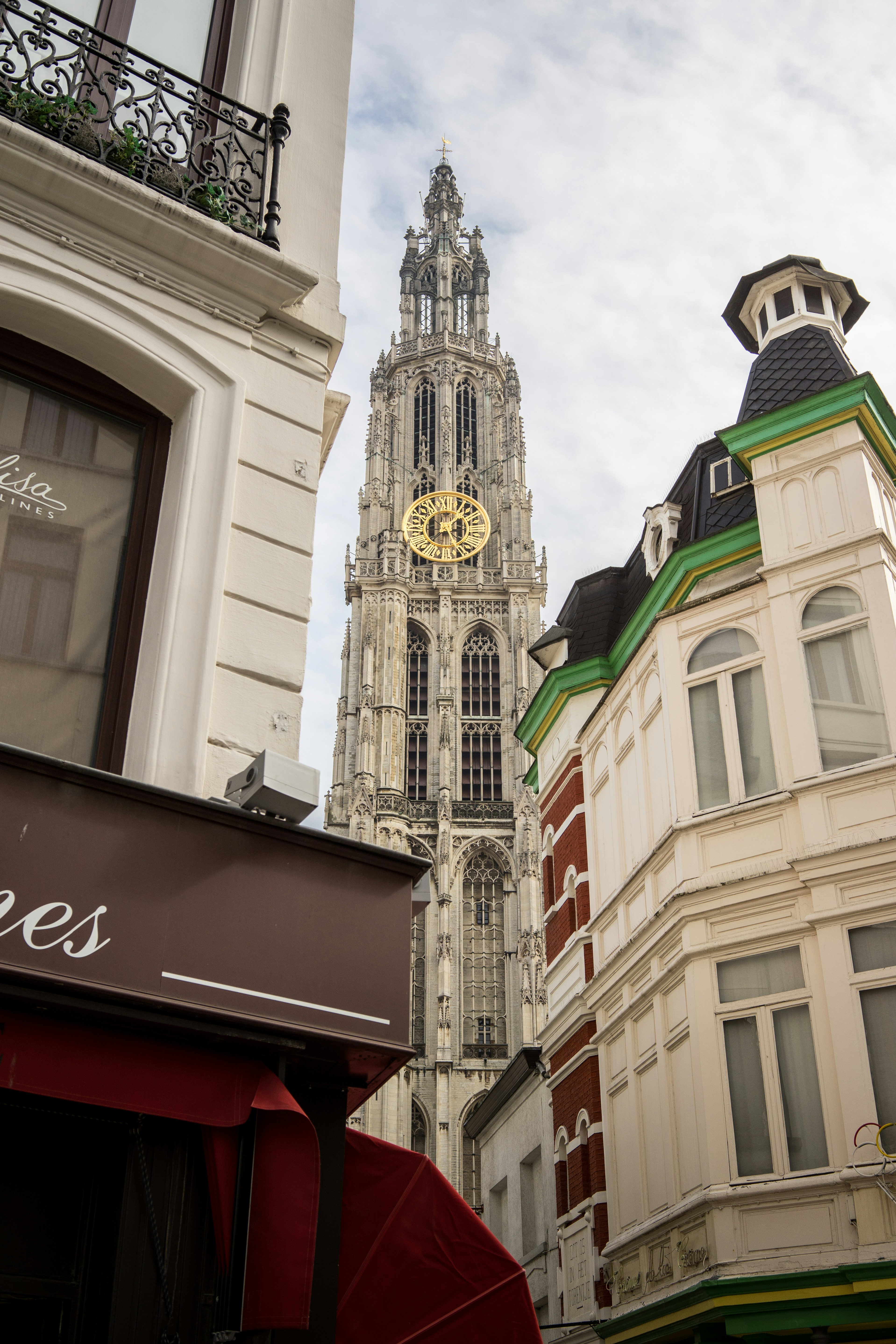 a clock tower in a city