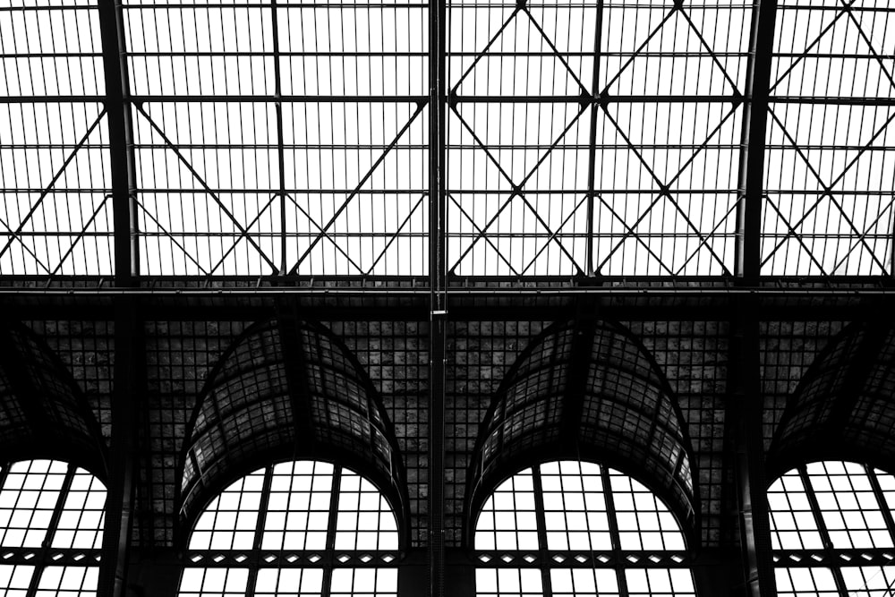 a large glass ceiling