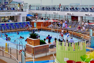 a large indoor swimming pool