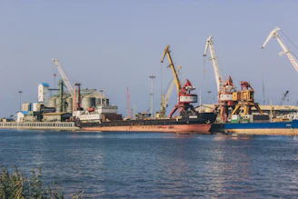 a large ship in the water
