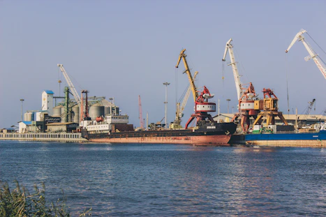 a large ship in the water